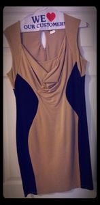 Dots Body con cowl neck dress